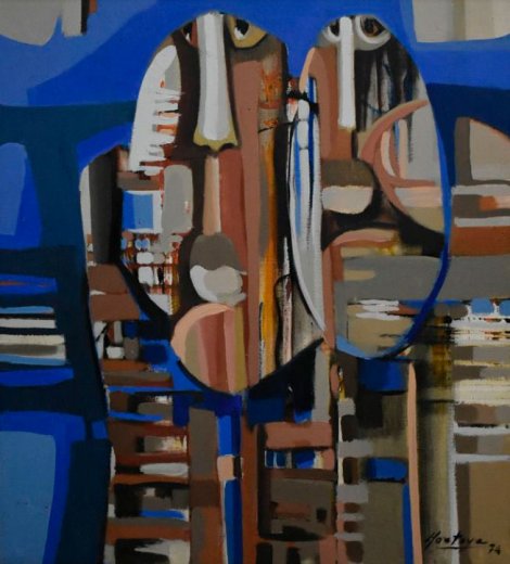 Obra pictórica de Gloria Montoya, técnica mixta